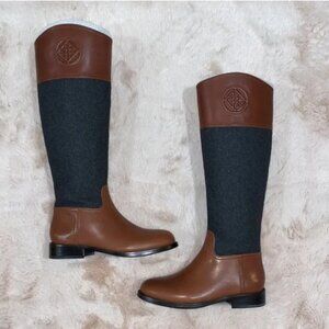 New Antonio Melani Conellie Leather and Flannel Tall Riding Boots